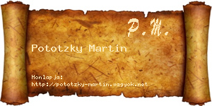 Pototzky Martin névjegykártya